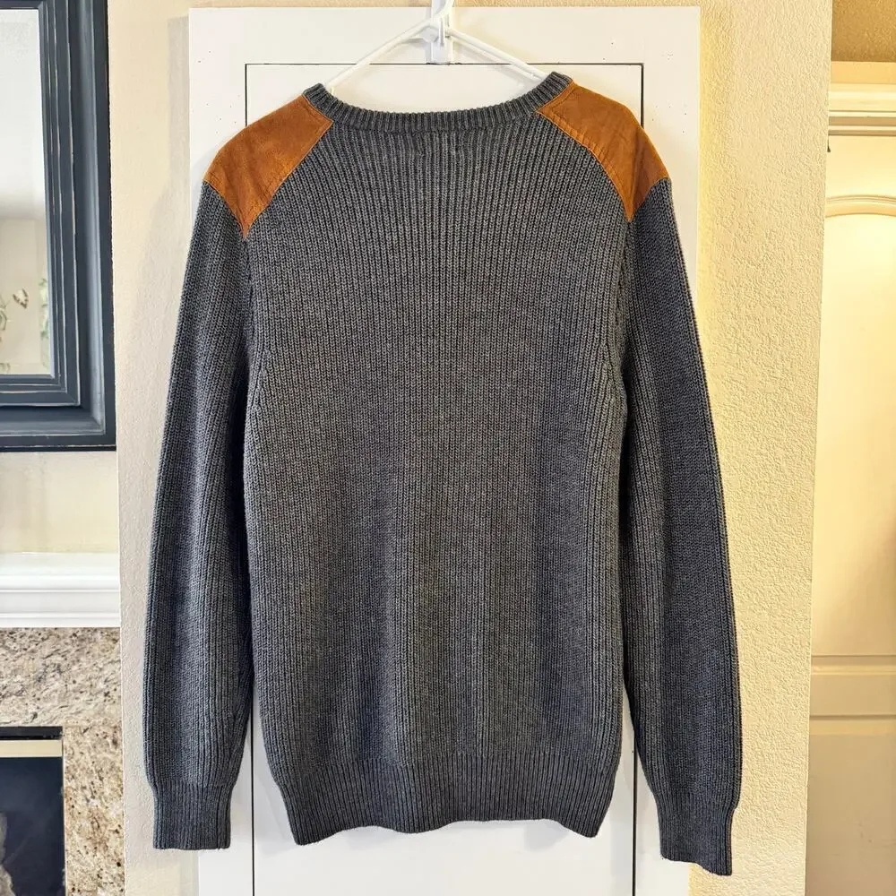 J.Crew Woodsman Cotton Ribbed Knit Fisherman Sweater Blue Size XL